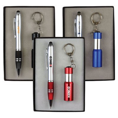 Thumbnail: stylus pen led flashlight w bottle opener gift set