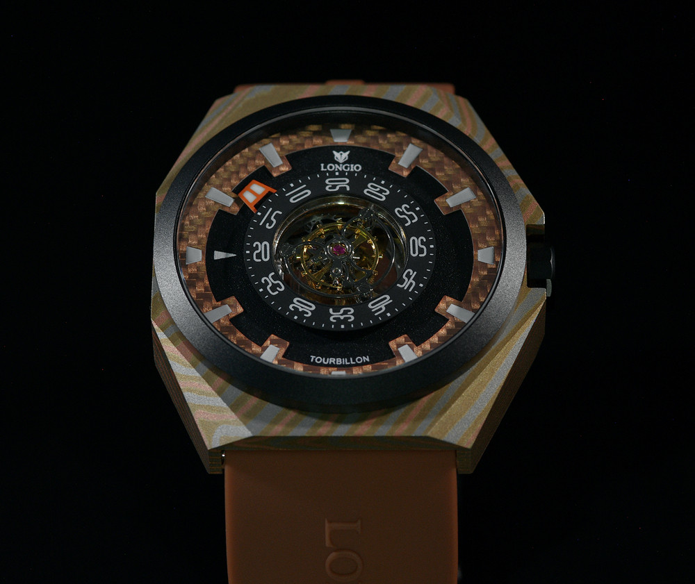 Close-up view of a Chinese tourbillon watch movement showcasing intricate gears