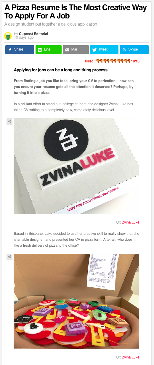 A Pizza Resume Is The Most Creative