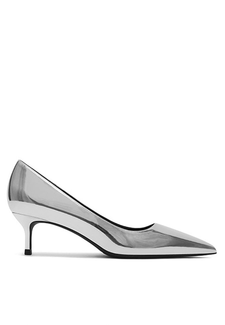 5CM Patent Pointed Mid Heel Shoes HZL150
