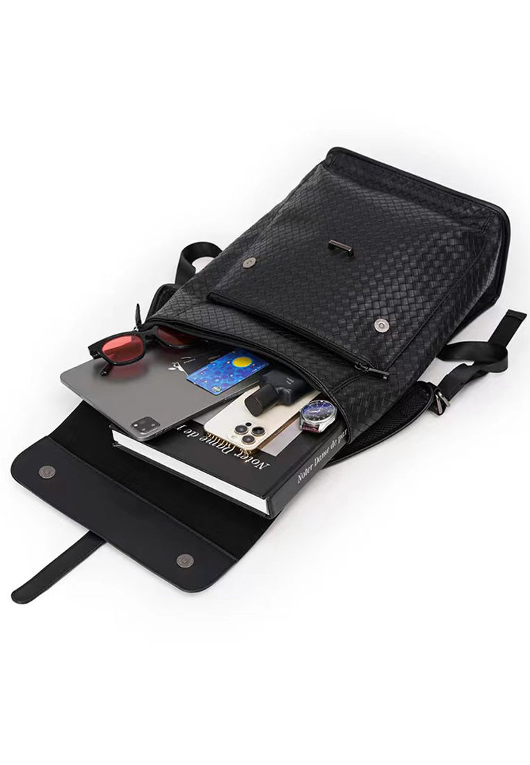 Thumbnail: Woven Faux Leather Backpack ET1202