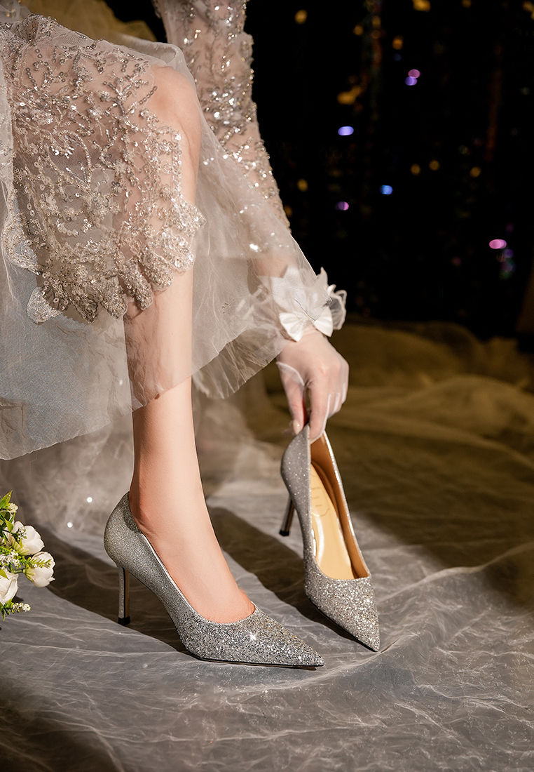 Thumbnail: 8CM Glitter Wedding High Heels PX710-5-1