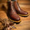 縮圖：Vintage Leather Brogue Boot 017-5