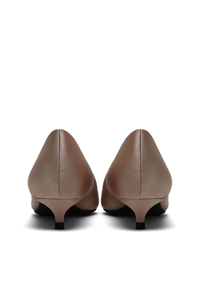 Thumbnail: 3CM Silk Fabrics Pointed Kitten Heel Pumps HZL133