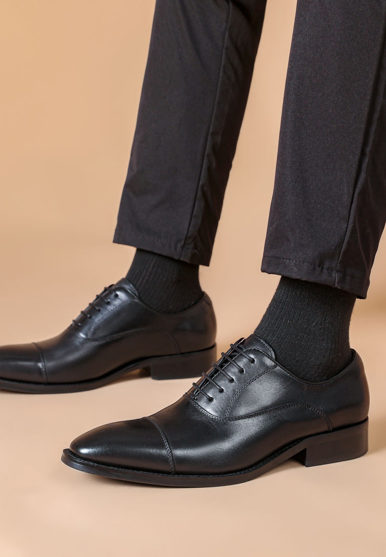 Thumbnail: Vintage Leather Cap Toe Business Shoes MK8988-1