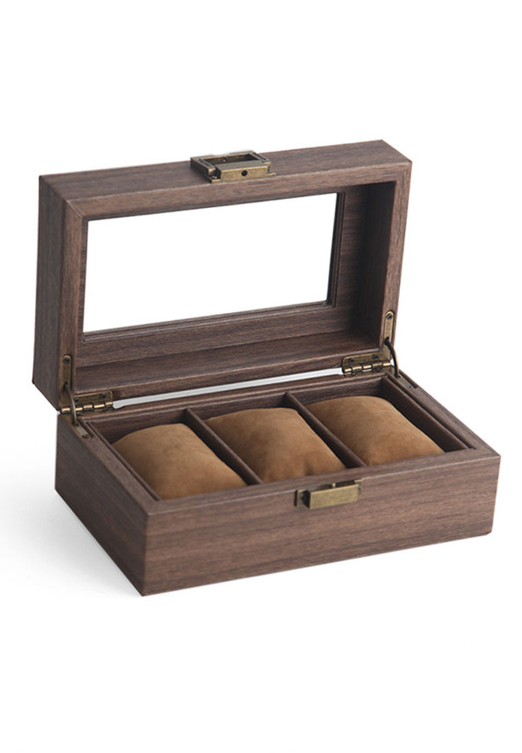 Vintage Woodgrain Faux Leather Watch Storage Box CY-W3