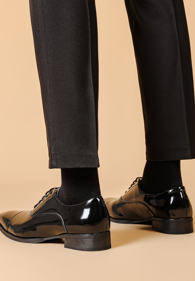 Thumbnail: Glossy Cowhide Cap Toe Business Shoes MK5009-L1