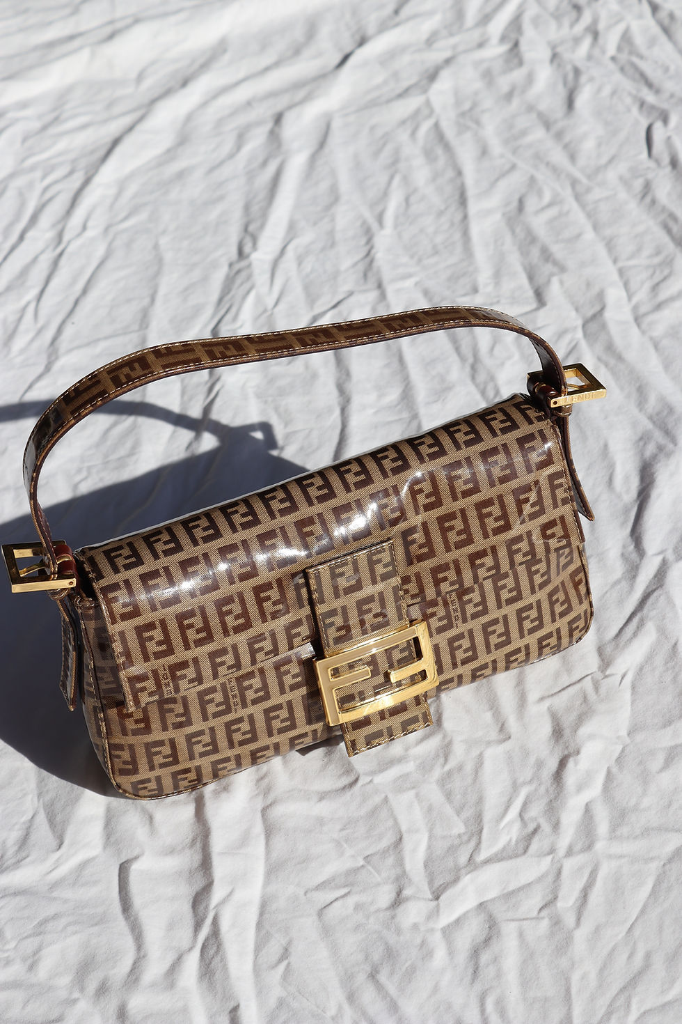 Fendi rare brown baguette bag
