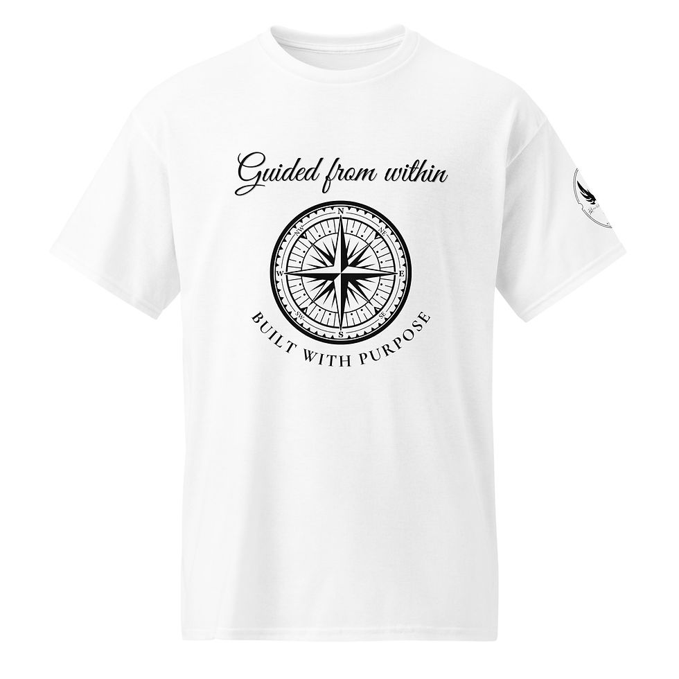 Thumbnail: "Guided From Within" (White Print) DryBlend® T-Shirt 