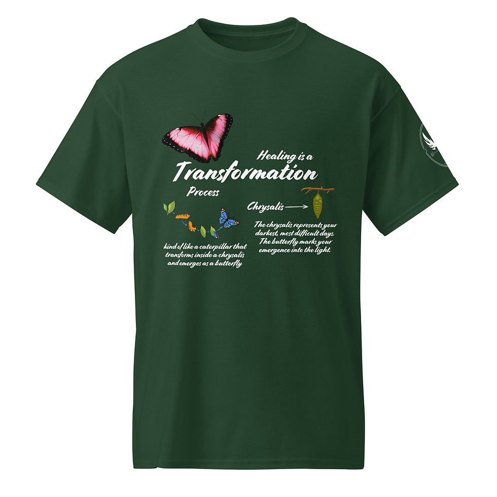 Thumbnail: "Healing Is a Transformation Process" DryBlend® T-Shirt (White Print)