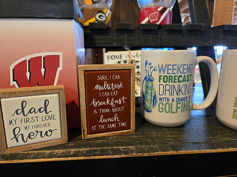 Picture of Father's Day home decor items in our store