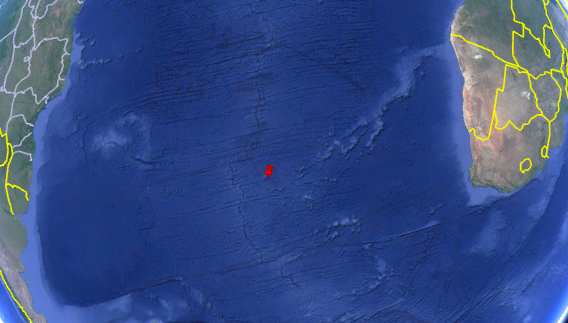 Situation de l'archipel Tristan da Cunha dans l'Atlantique sud