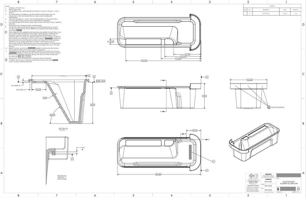 Final Dump Bucket Part Drawing