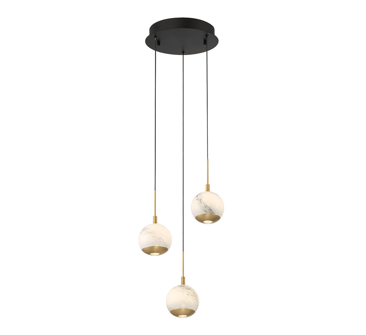 BAVENO 10203-02, 3 Light Round LED Pendant