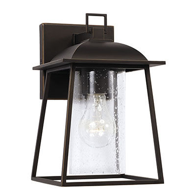 Thumbnail: Durham 1-Light Outdoor Seeded Glass Wall Lantern Small
