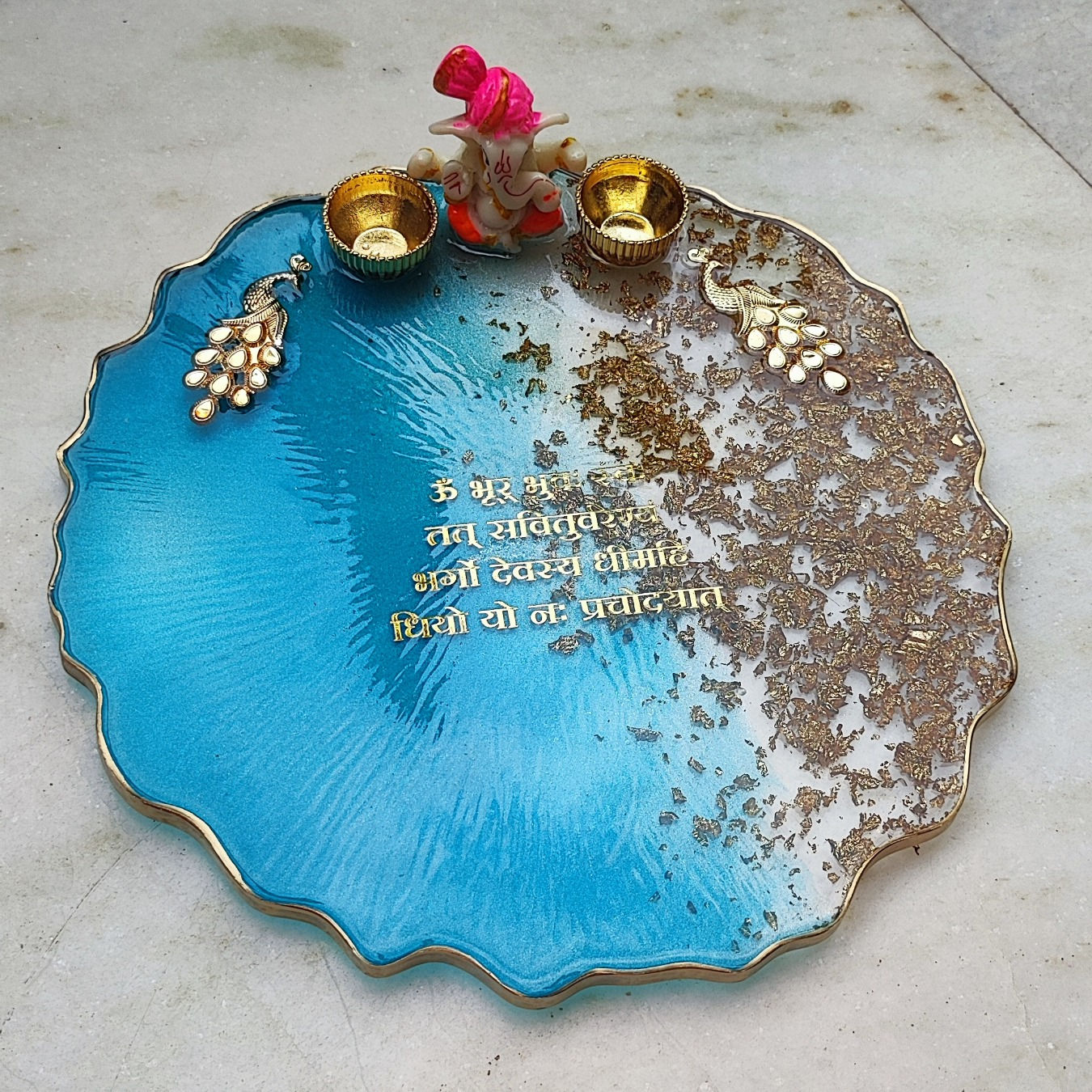 Handmade resin thali- 10 inches