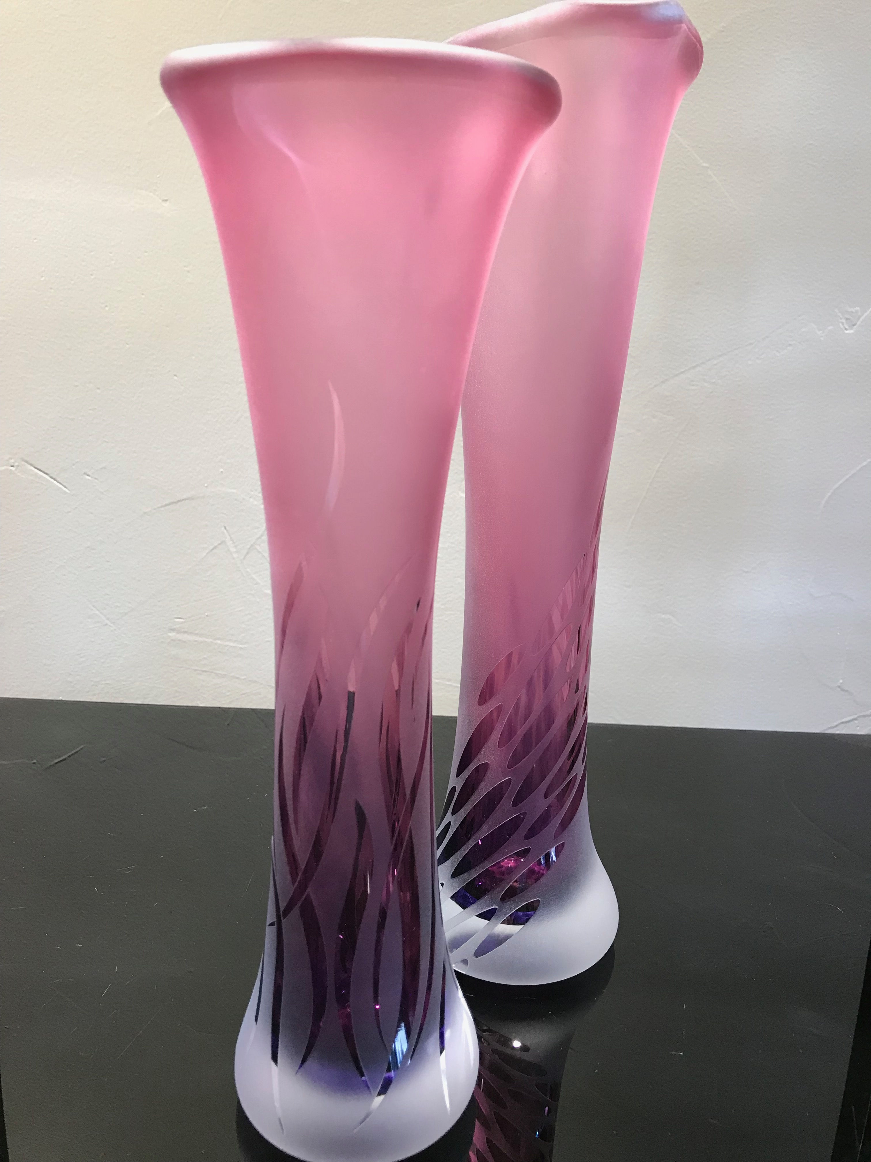 Sandblasted Bud Vases