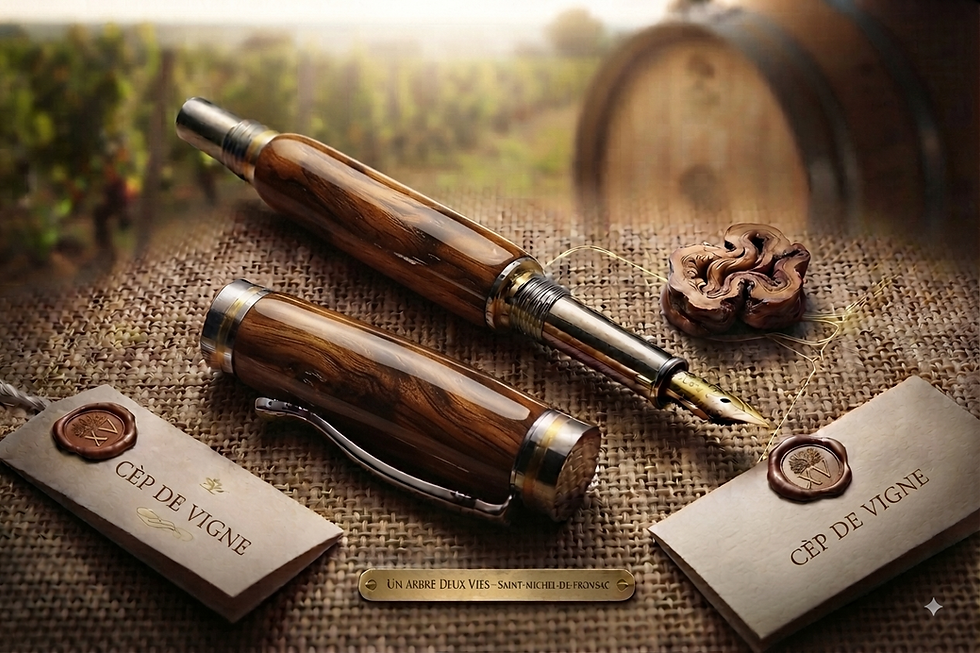Stylo de luxe artisanal en cep de vigne