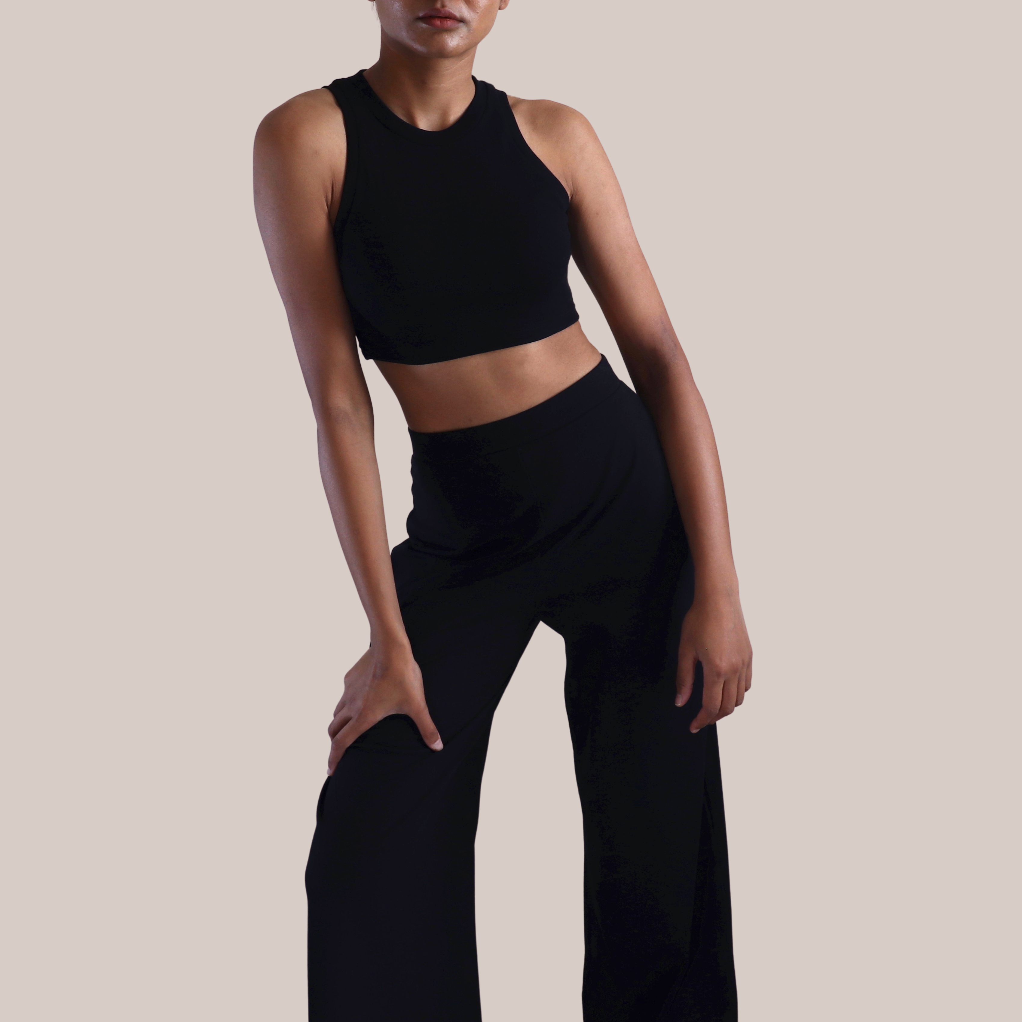 Black Sleeveless Crop Top Women's UK - 100% Organic Cotton