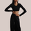 Thumbnail: Black Long Sleeve Crop Top Women's UK - 100% Organic Cotton