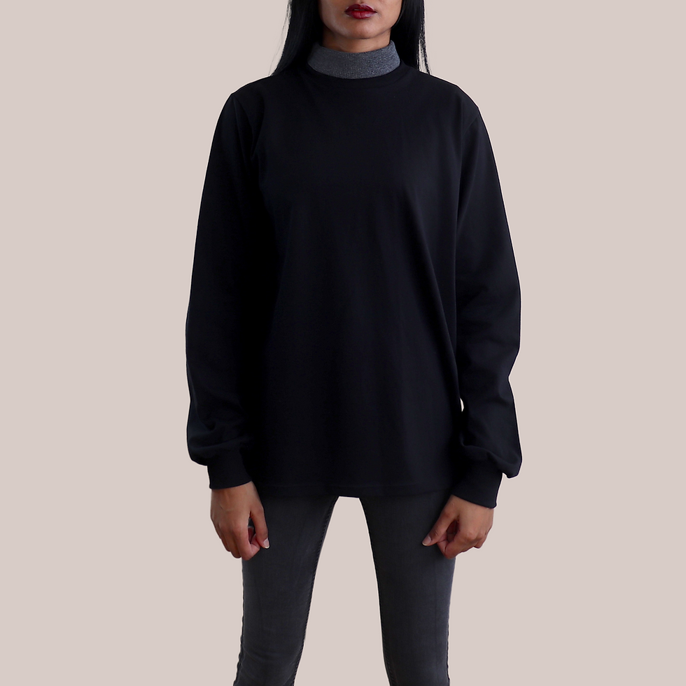 Thumbnail: Black Oversized Top Women's UK - 100% Organic Cotton