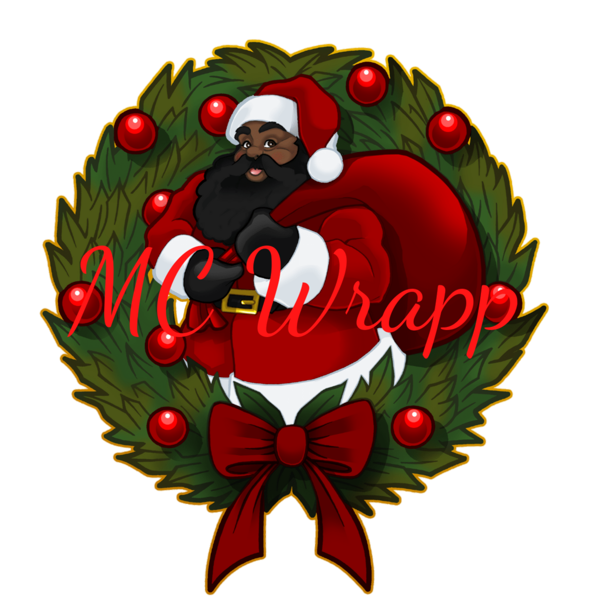 Dark Tone Wreath Santa