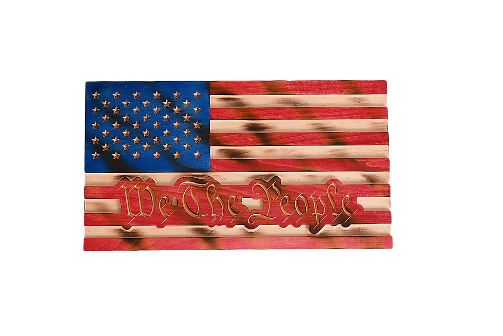 We the people wood sign
