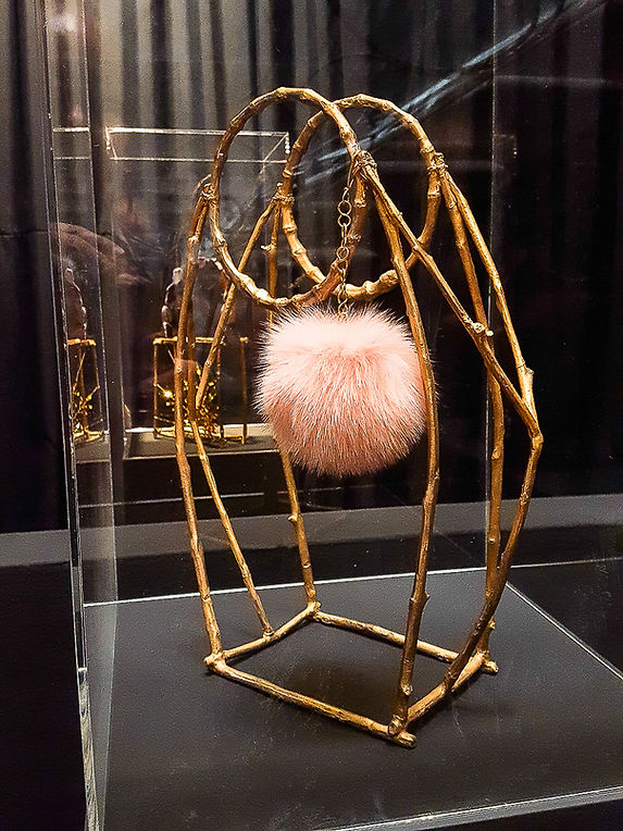 The Objects of Desire by Beatriz Gerenstein, contemporary installation exhibited during the 57th Venice Biennale in Venice, Italy. The sculptural handbags transform luxury fashion into a symbolic exploration of desire, status, femininity, and contemporary society.