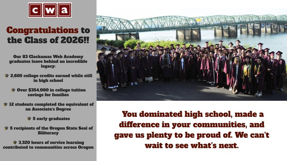 Congratulations to the Class of 2026!!