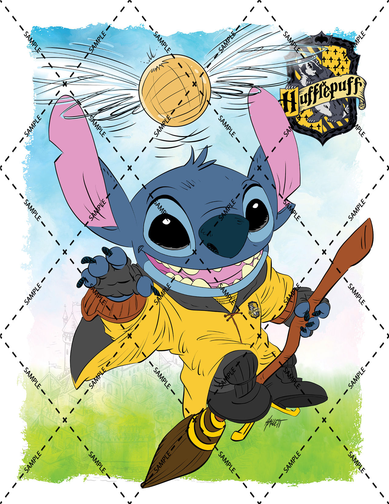 Stitch as Hufflepuff Quidditch Player