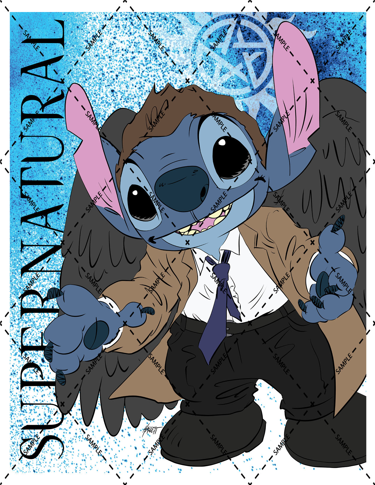 Stitch as Castiel
