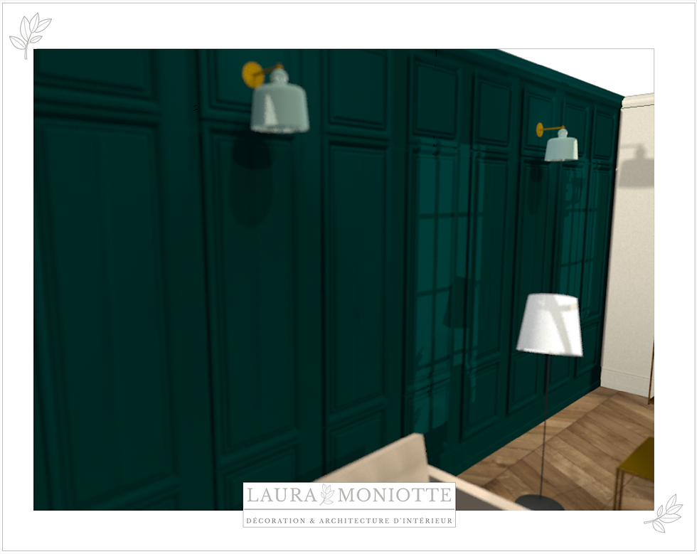 Vue 3D, Projet Van Gogh, zoom sur le mur d'accent