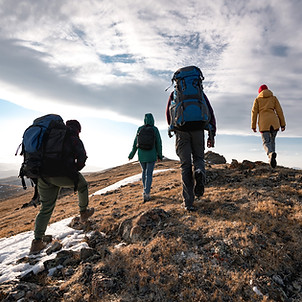 Hikers on a peak