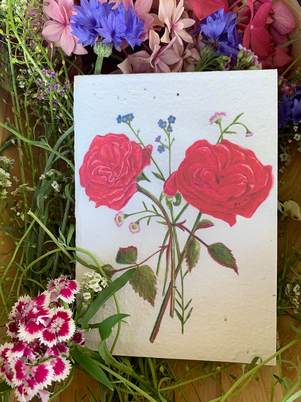Bouquet of Roses Seeded Paper Greeting Cards