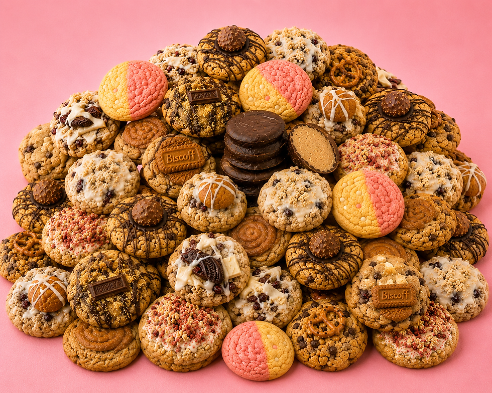 48 assorted gourmet cookies from The Sweet Plug featuring premium flavors and bakery-style toppings