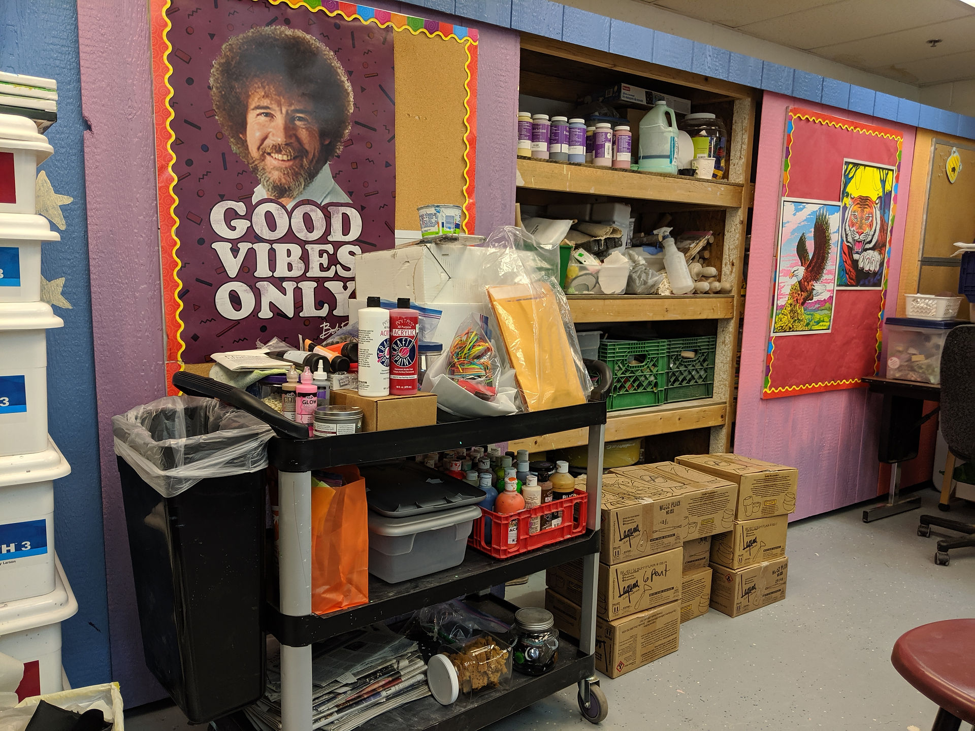 Art room shelves