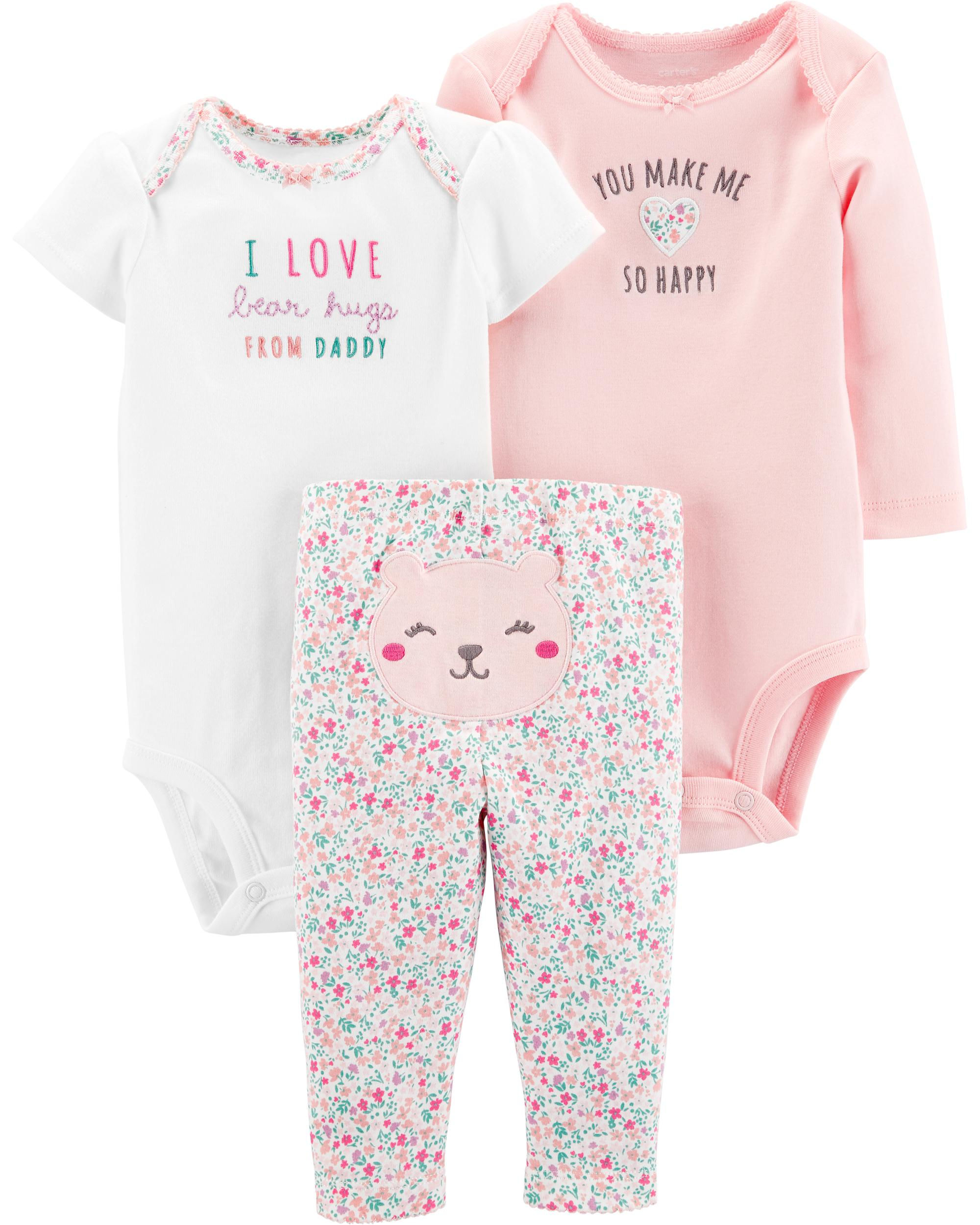 CONJUNTO CARTERS 3PC OSO ROSA