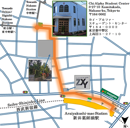 スチューデント・センターへ地図