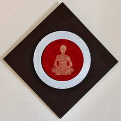 Seeking Within (Wood & Mirror/ Red) - 22"x22"