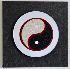 Balance - Beads and Mirror - 22"x 22"