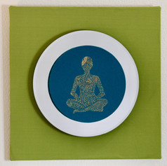 Seeking Within (Wood & Mirror/ Blue) - 22"x 22"