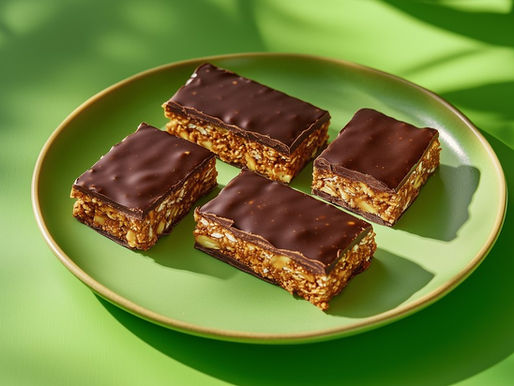Batoane de snickers sănătos cu ovăz, curmale, unt de arahide și ciocolată neagră 70%