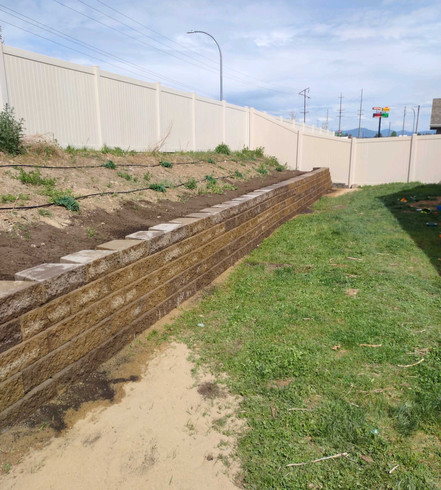 Retaiing wall in Eastern Washington