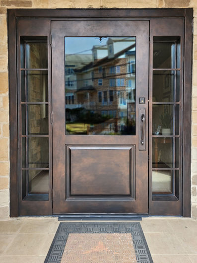 True Single Door w/ Raised Kick Panel & Sidelights
