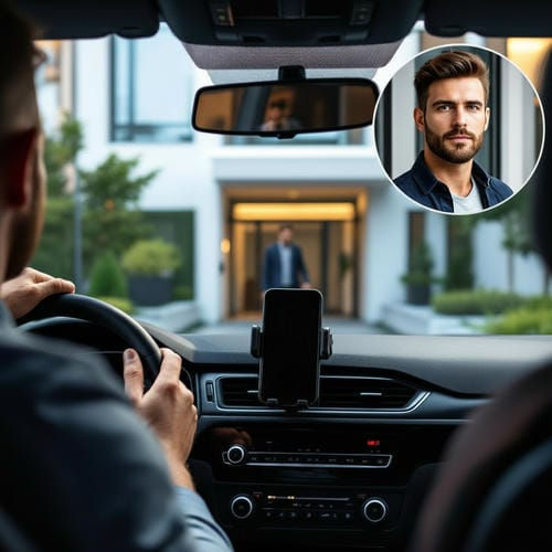 תמונה ממוזערת: מתקן טלפון לרכב עם מצלמה נסתרת 4G