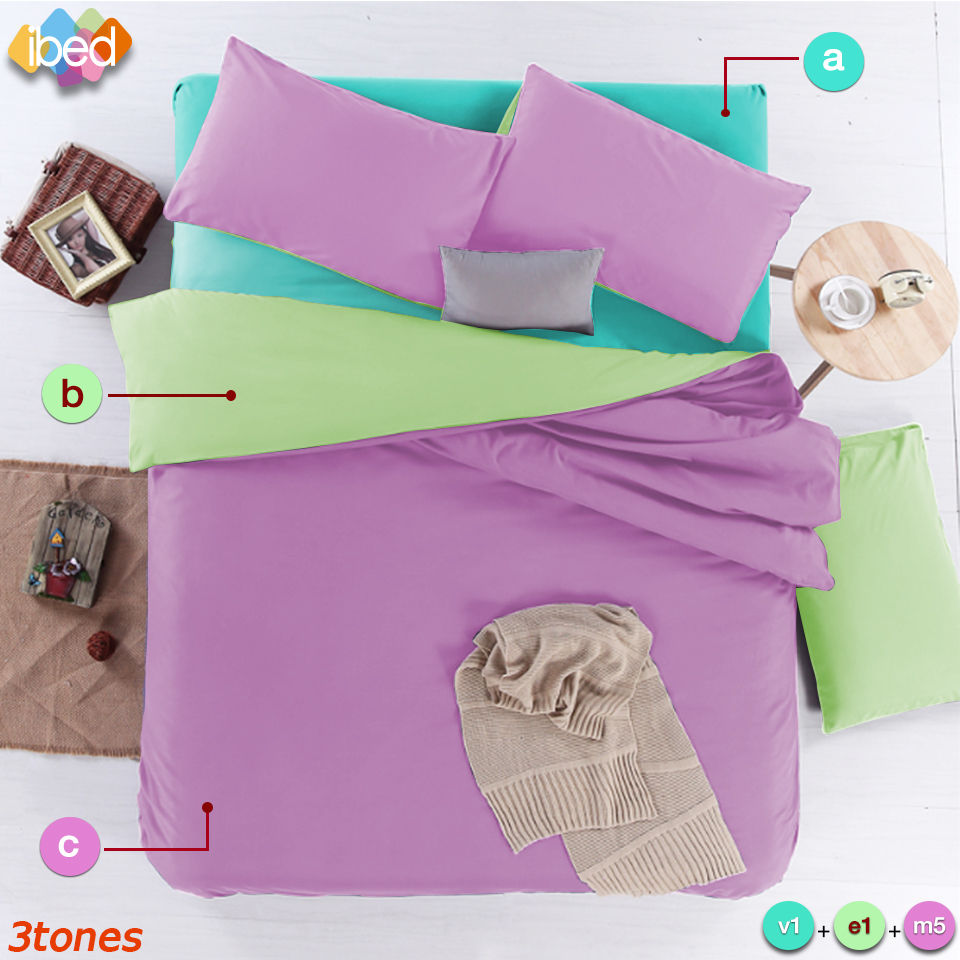 ภาพขนาดย่อ: ชุดเซ็ทผ้าปูที่นอน 3tones เซ็ท A (7คู่สี)