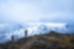 alt="two mountain runners captured in the mountains of Glencoe, Scotland during autumn winter brand campaign for RAB, produced and filmed by JHP Visuals"