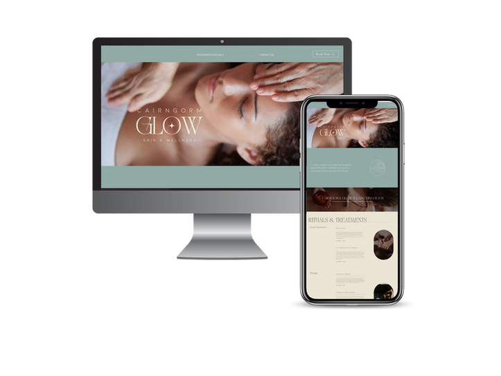 Mock up of Cairngorm Glow website, designed by Moran Studios