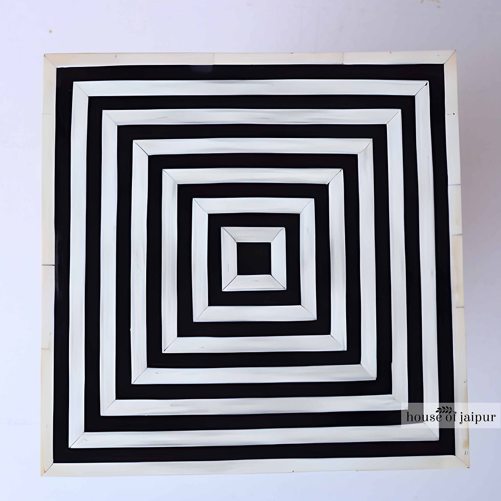 Thumbnail: illusion mother of pearl end table, illusion bone inlay end table, bone inlay side table, mother of pearl side table