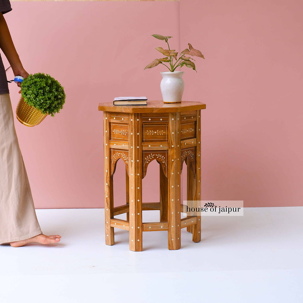 תמונה ממוזערת: Bareek Bone Inlay End Table